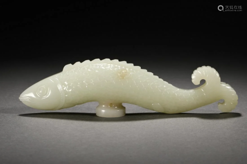 Han Dynasty Hetian Jade Fish Ornament