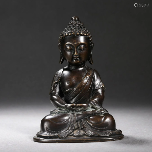 Qing Dynasty bronze Buddha statue