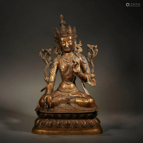 China Qing Dynasty Gilt Tara statue