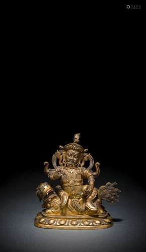 A FINE GILT-BRONZE FIGURE OF VAISHRAVANA