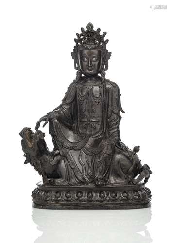 A BRONZE FIGURE OF SIMHANADA LOKESHVARA