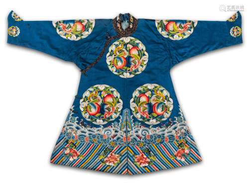 QUASI-SEMI OFFICIAL SILK LADY'S ROBE WITH EIGHT MADALLI...