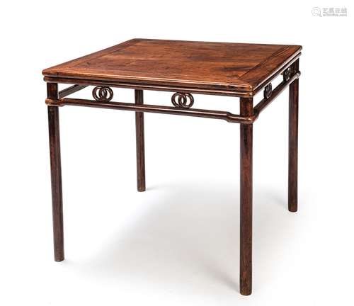 A SQUARE WOOD DOUBLE RING APRON TABLE 'FANGZHUO'