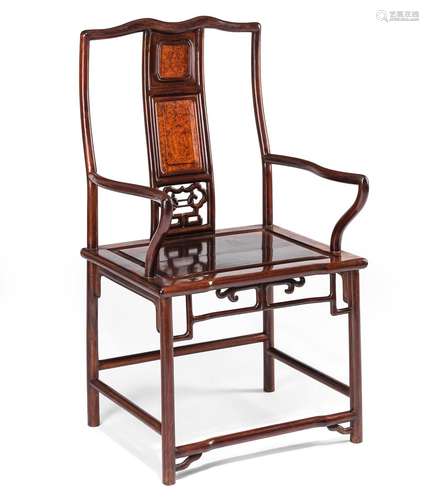 A ROOTWOOD BACKREST ARMCHAIR 'NAN GUANMAOYI'