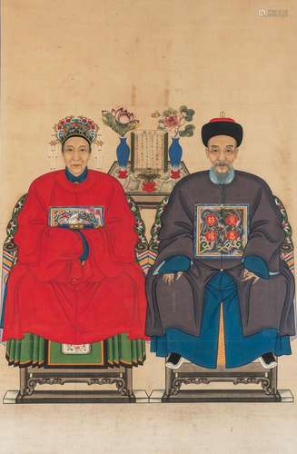 AN ANCESTOR PORTRAIT OF A CIVIL SERVANT COUPLE