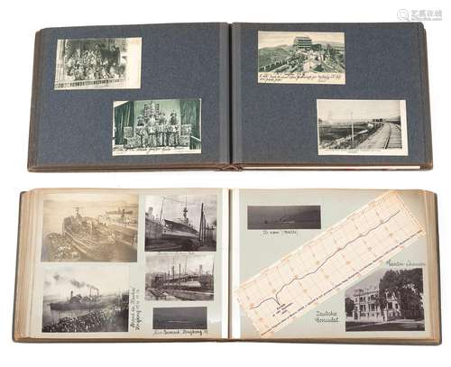 TWO PHOTO ALBUMS WITH PHOTOS OF CHINA (HONG KONG, MACAO, QIN...