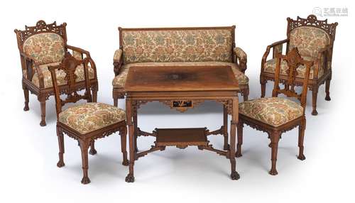 A SET OF WOOD FURNITURE