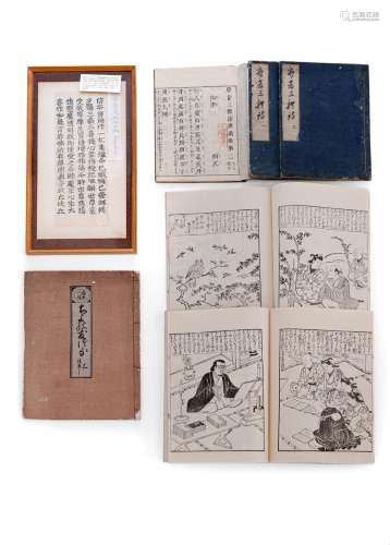 TWO WOODBLOCK-PRINTED BOOKS AND A FRAGMENT FROM A SUTRA