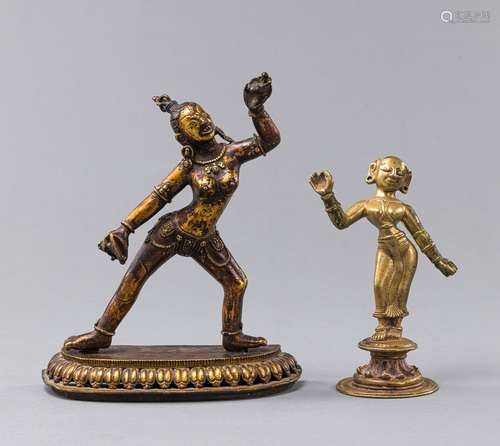 TWO BRONZE FIGURES OF DAKINI AND TARA