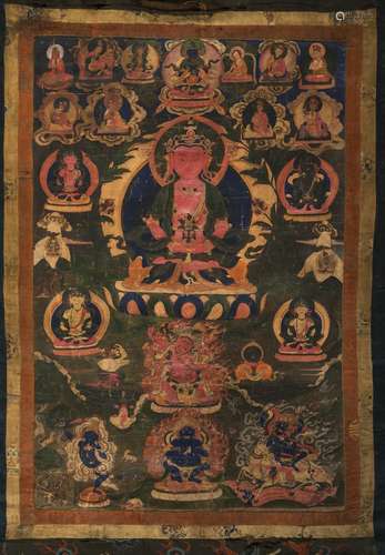 A THANGKA DEPICTING AMITAYUS