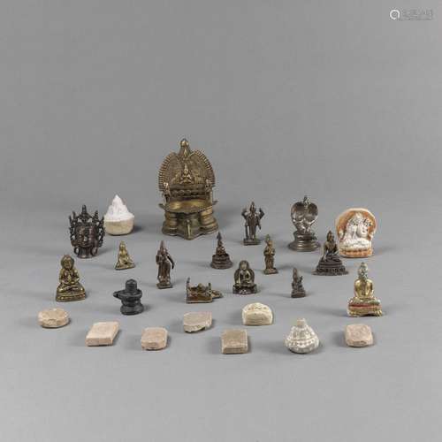 A GROUP OF MINIATURE BRONZE FIGURES, TSA-TSA, ET AL.