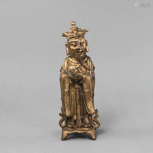 A GILT-BRONZE FIGURE OF A DAOIST