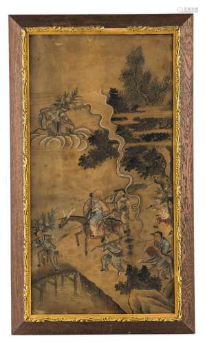 AN ANONYMOUS PAINTING DEPICTING SHOULAO ON A DEER SURROUNDED...