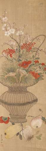 STYLE OF YUN BING (ACTIVE 18TH CT.) - A PAINTING OF A FRUIT ...