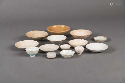 A GROUP OF 14 BOWLS OF QINGBAI WARE AND OTHERS