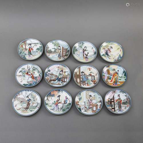 A SET OF TWELVE PORCELAIN COLLECTOR'S PLATES FROM THE S...