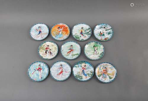 A SET OF ELEVEN PORCELAIN COLLECTOR'S PLATES FROM THE S...