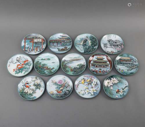 A SET OF EIGHT PORCELAIN COLLECTOR'S PLATES FROM THE SE...