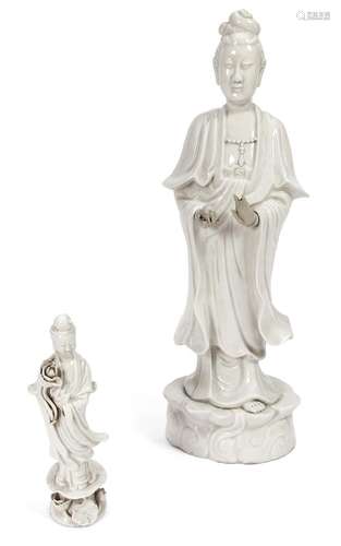 TWO DEHUA STANDING GUANYIN