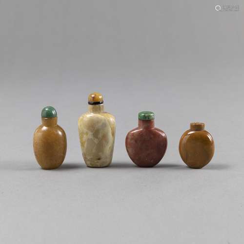 FOUR STONE AND OTHER SNUFFBOTTLES