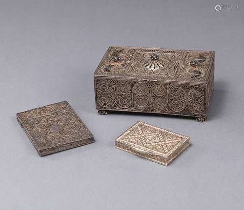 THREE ORIENTAL SILVER CASES