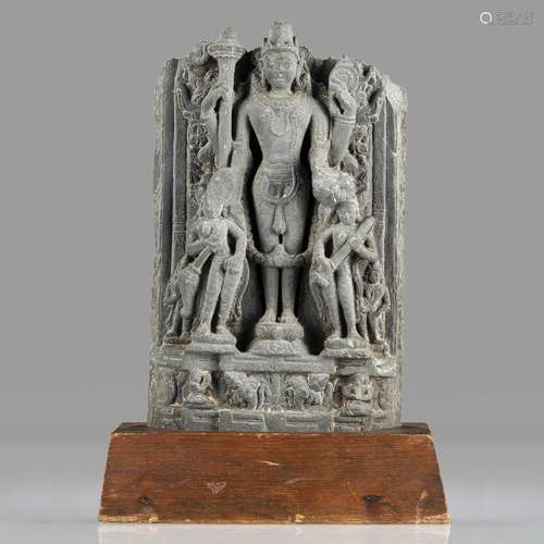 A PHYLLITE STONE STELE OF VISHNU