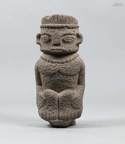 A VOLCANIC STONE ANCESTOR FIGURE