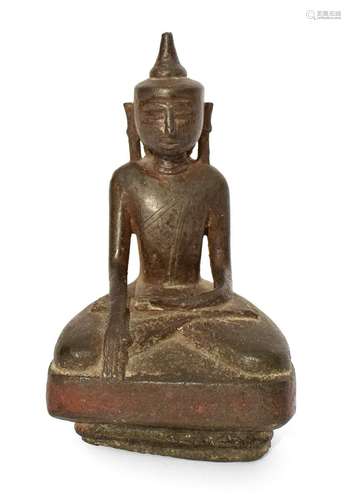 A BRONZE FIGURE OF BUDDHA SHAKYAMUNI