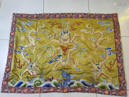 Embroidered Dragon Pattern Panel