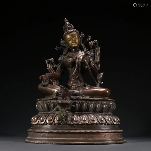 A Unusual Bronze Figure of Tara