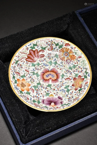 A Fine and Rare Famille-rose 'Flower' Plate