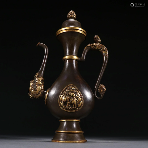 An Unusual Gilt-bronze Ewer