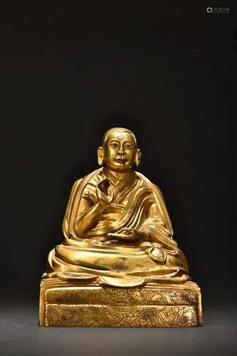 A Delicate Gilt-bronze Figure of Buddha