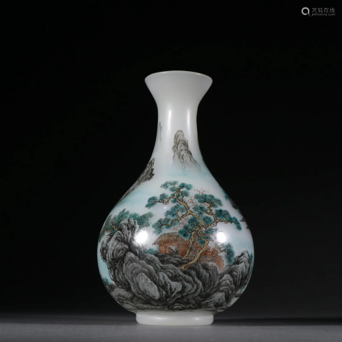 A Rare Glass Landscape Vase