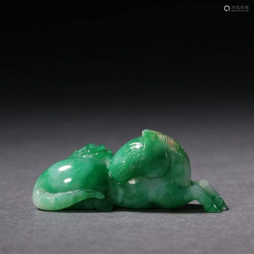 A Delicate Jadeite Carved Horse Ornament