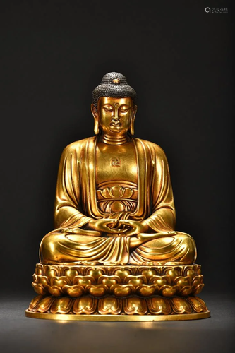 A Gilt-bronze Figure of Shakyamuni