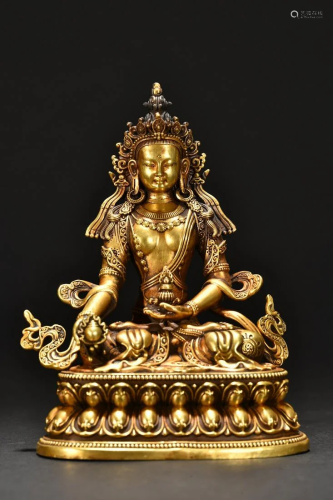 A Delicate Gilt-bronze Figure of Tara