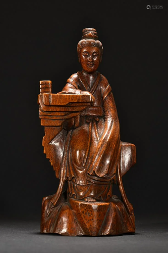 A Fine Bamboo Figure of Guanyin