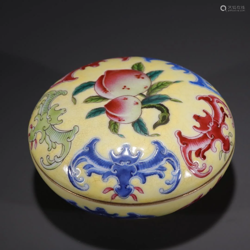 A Delicate Enamel Box With Cover