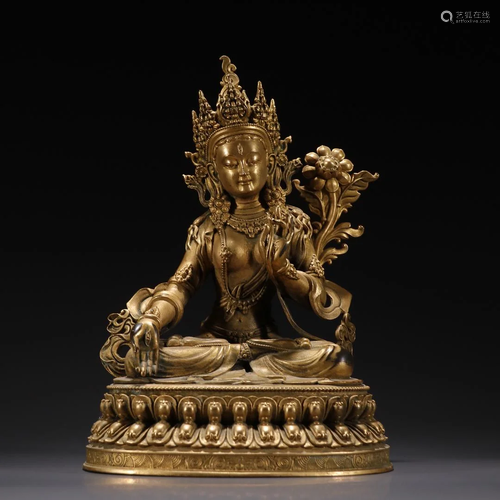 A Fine Gilt-bronze Figure of Tara