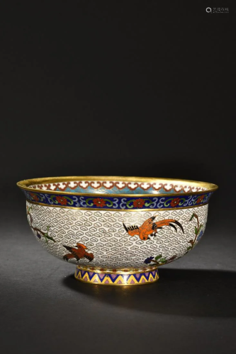 A Fine Gilt-bronze Cloisonne Flower Bowl