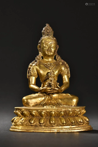 A Fine Gilt-bronze Figure of Buddha