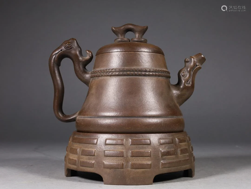 A Rare Zisha Beast Teapot