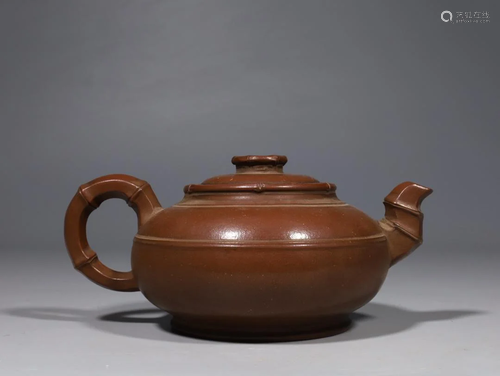 A Fine Zisha Bamboo Teapot