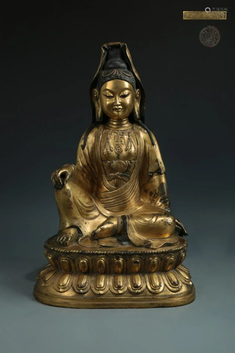 A Larger Gilt-bronze Figure of Buddha