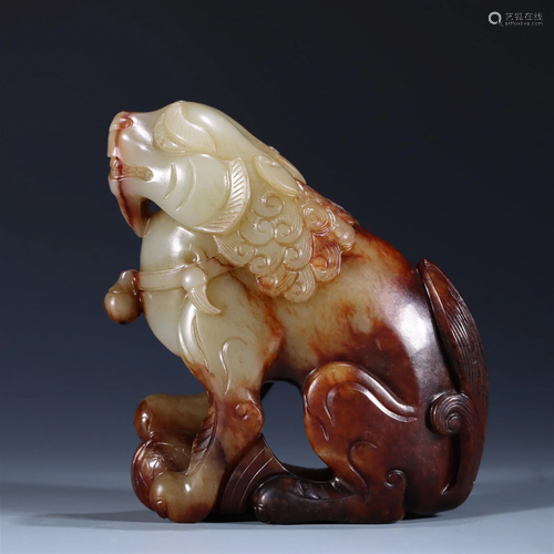 A Fine Jade Carved Beast Ornament