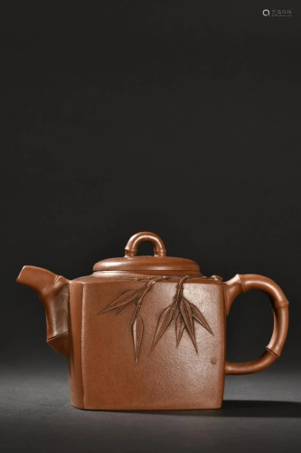 A Fine Zisha Bamboo Teapot