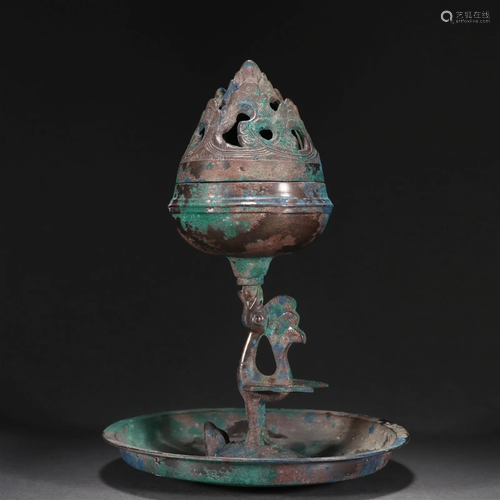 An Unusual Bronze Boshan Censer