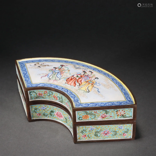 A Fine Bronze Enamel Character Box