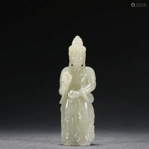 A Fine Hetian Jade Carved Figure Ornament